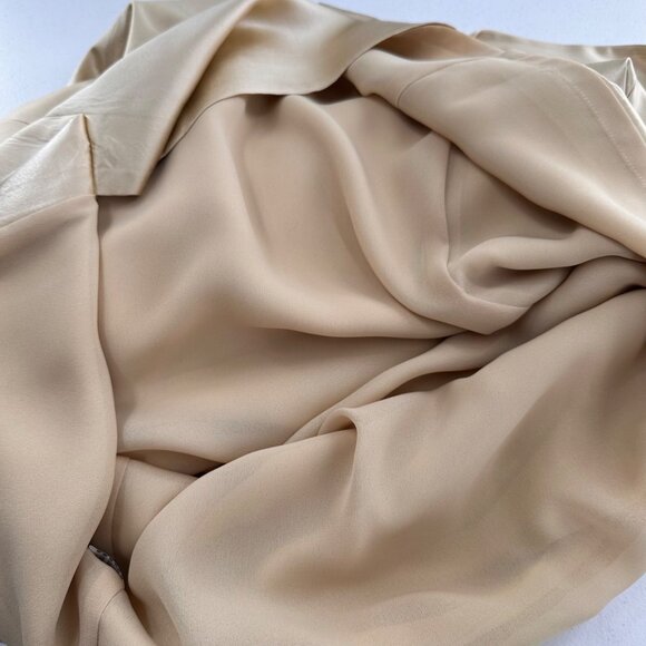 Talbots Womens Champagne Silk Sleeveless Midi Dress Size 14 Beige Y2K Fairy Read - Picture 8 of 14